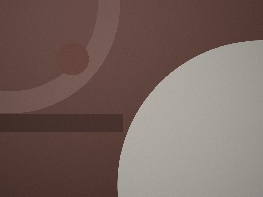 Placeholder artwork for the Aster Bloom campaign — clay-toned forms running off the frame