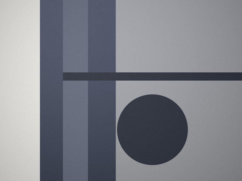 Placeholder artwork for the Atlas Denim campaign — indigo bands crossed by a rule